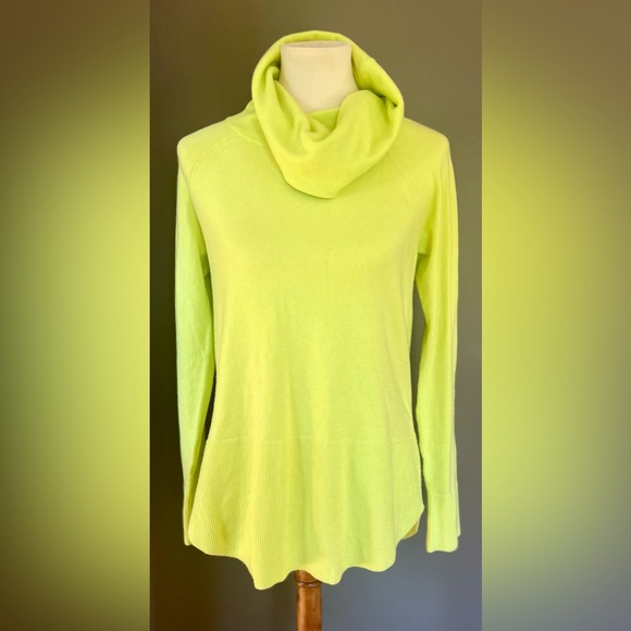 Cyrus Sweaters - CYRUS Cowl Neck Sweater Lemon Green/Yellow Size Small